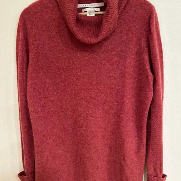 Max Studio 2- ply cashmere turtleneck sweater size L - Picture 4 of 6